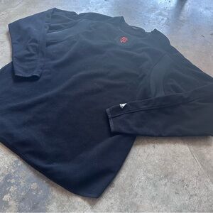 Majestic Black Crewneck Sweater with Red Logo